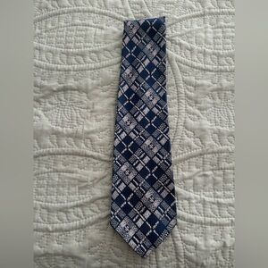 Vintage Sears Men’s Store Stylish Blue and Silver Tie